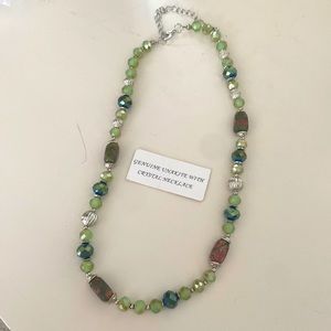 Genuine Unikite with crystals necklace